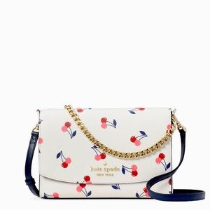 Kade Spade Cream Multi Carson Dancing Cherry Convertible Crossbody